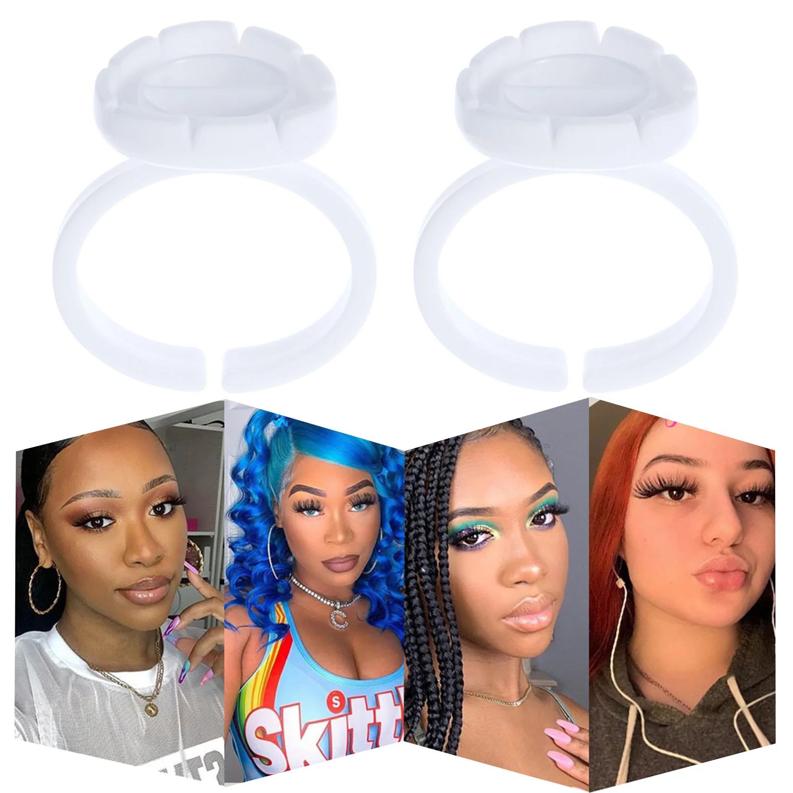 100 قطعة من حامل الرموش لتمديد الرموش مع تصميم فجوة للملاقط، مواد عالية الجودة، أداة مكياج سهلة التنظيف #2