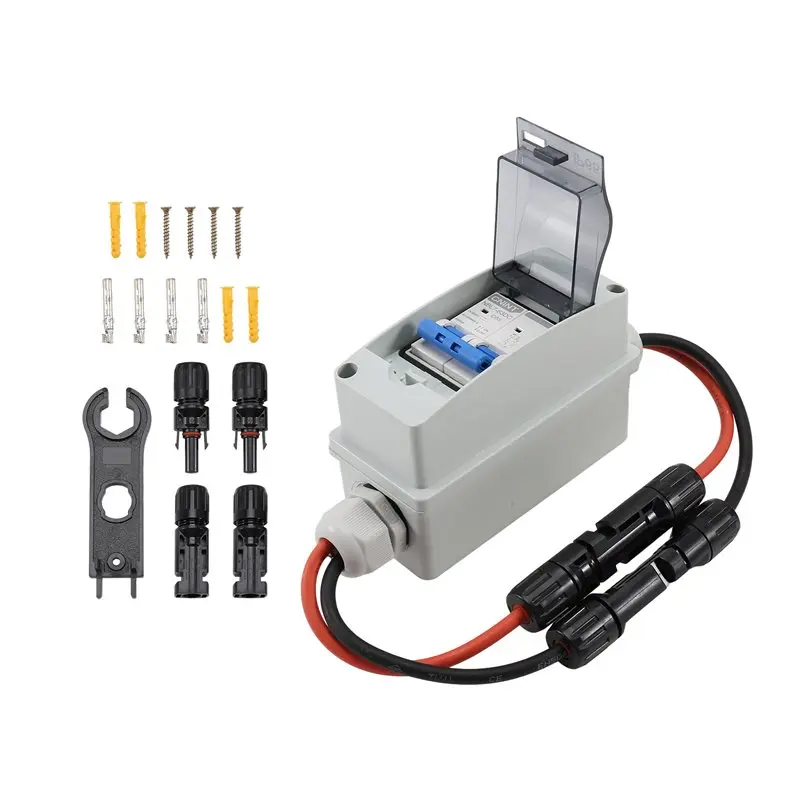 AWAH PV DC Circuit Breaker Box With Connector 32A IP65 Waterproof DC 500V Solar Panel Disconnect Switch