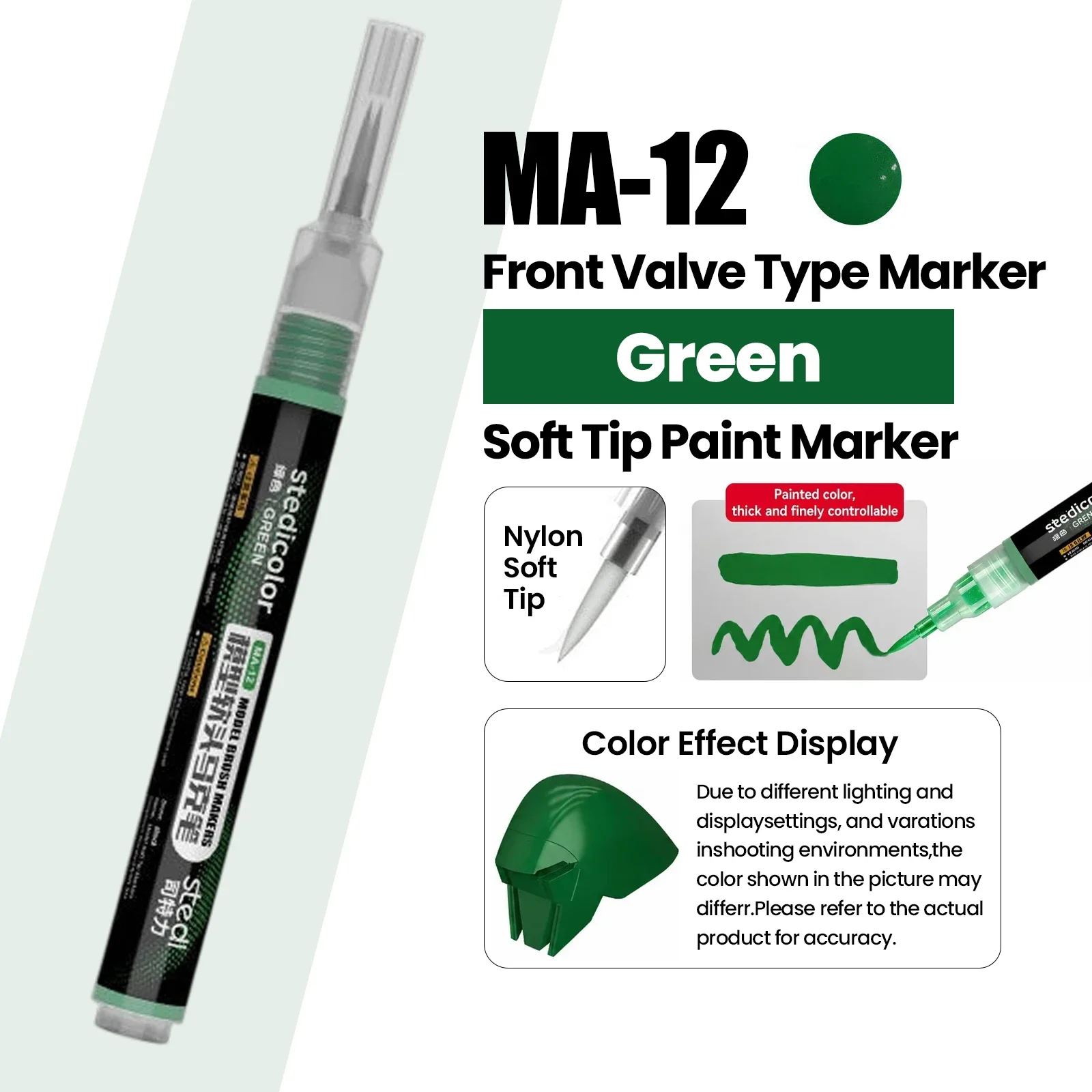 Stedi MA10 MA15 Acryl-Farbmarker mit Frontventil und Weicher Spitze, Wasserbasiert für Gunpla, Mecha-Figuren, DIY-Hobby, Malerei und Färbung – Detail 19