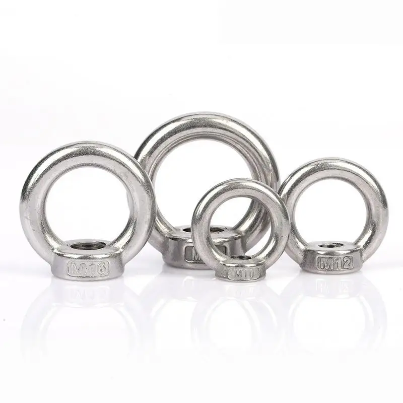 Stainless Steel Lifting Eye Nut Heavy Duty Thread Fastener Ring Nut For Machinery Rigging Engineering Installation M4 To M20