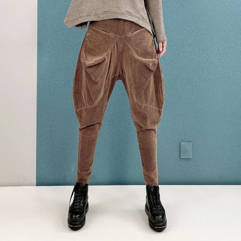 

2023 Korean Small Corduroy Harun Pants Korean Fashion Women Clothing Y2k Pants