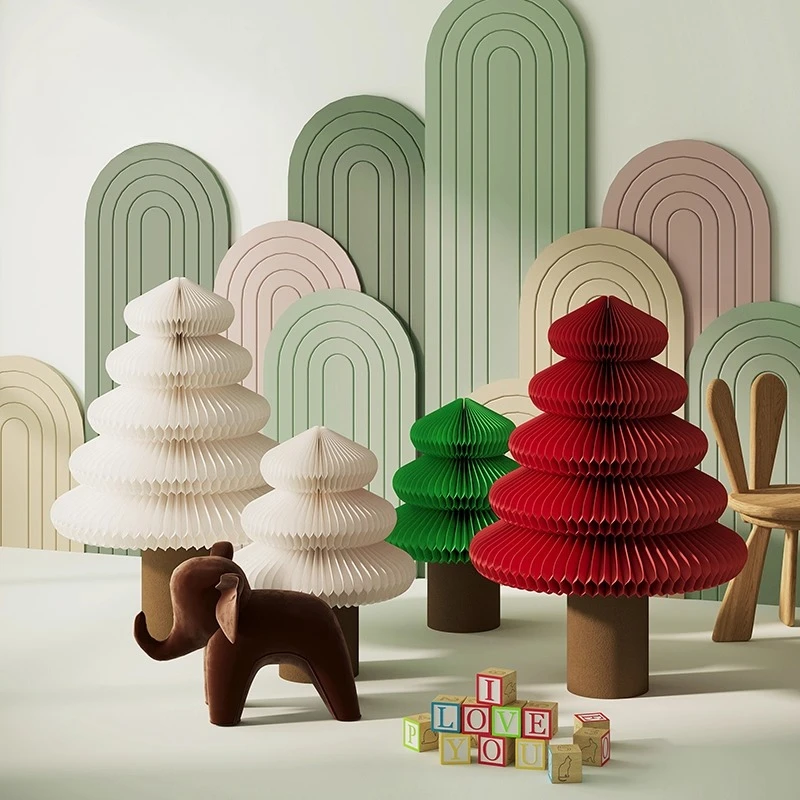 

Folding expert happy shaking tree Christmas tree decoration ornament creative desktop living room home folding window ornament
