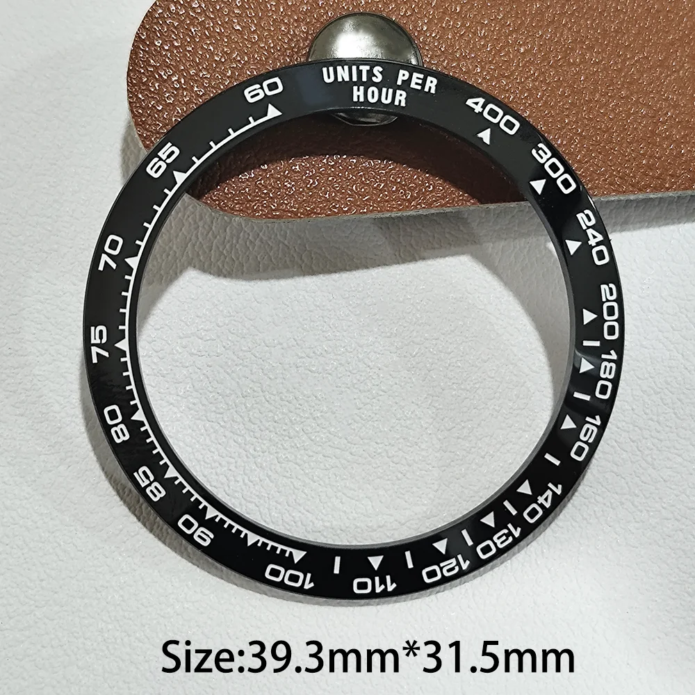 Biseles inclinados de cerámica/Metal, 39,3mm x 31,5mm/38,5x30,5mm, accesorio de repuesto para bisel de reloj para hombre, insertos inclinados, anillo multicolor