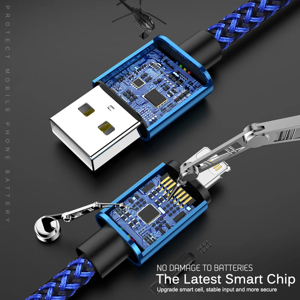 Metal Nylon Braided USB Charger Cable for iPhone 14 13 12 11 Pro Max Xs X XR 8 7 6 6s Plus 5 5s SE iPad Fast Charging Data Cord