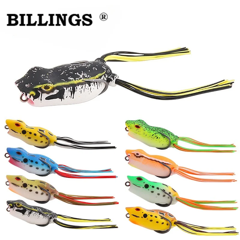 BILLINGS 1pcs Long-Cast Thunder Frog Lure 5.3cm 11cm Soft Lure with Double Hooks Specially Designed for Black Bass Fishing