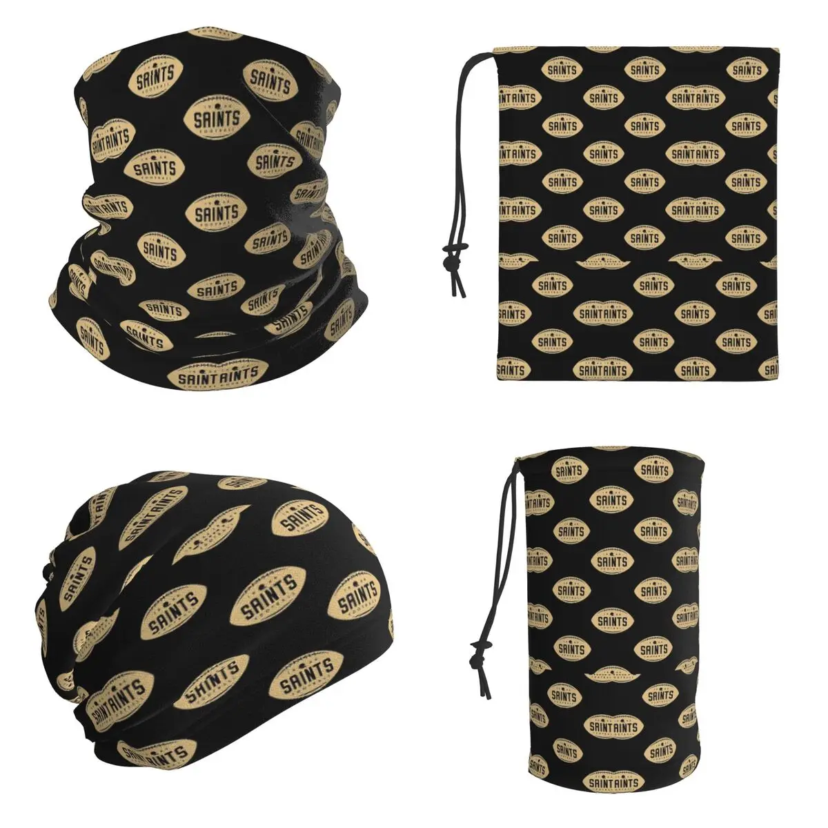 Football Shape New Orleans Saints Bandana Neck Cover Printed Mask Scarf Running Face Mask Unisex Adult All Season