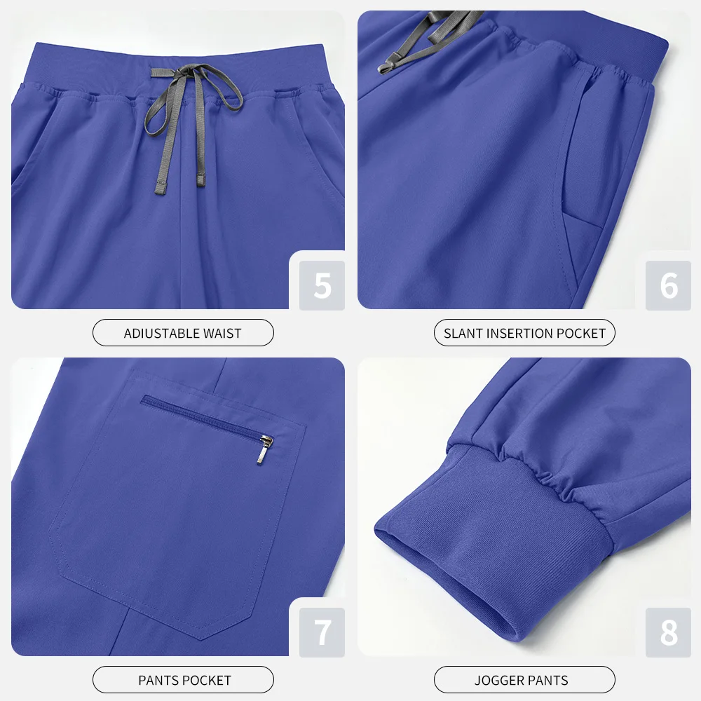 니아힌 의대생 액세서리 유니폼 단색 의사 복장 여성 간호사 스크럽 유니폼 애완동물 미용 작업복 남성