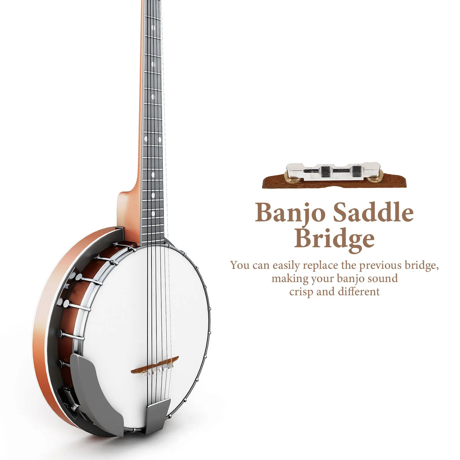 

Rosewood Banjo Bridge Wooden Durable Replacement Part Easy Install Banjo Accessory String Instrument Supply Luthier Tool