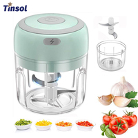 TINSOL 250ml Food Chopper Portable Electric Garlic Press and Vegetable Chopper USB Mini Garlic Press Onion Chopper
