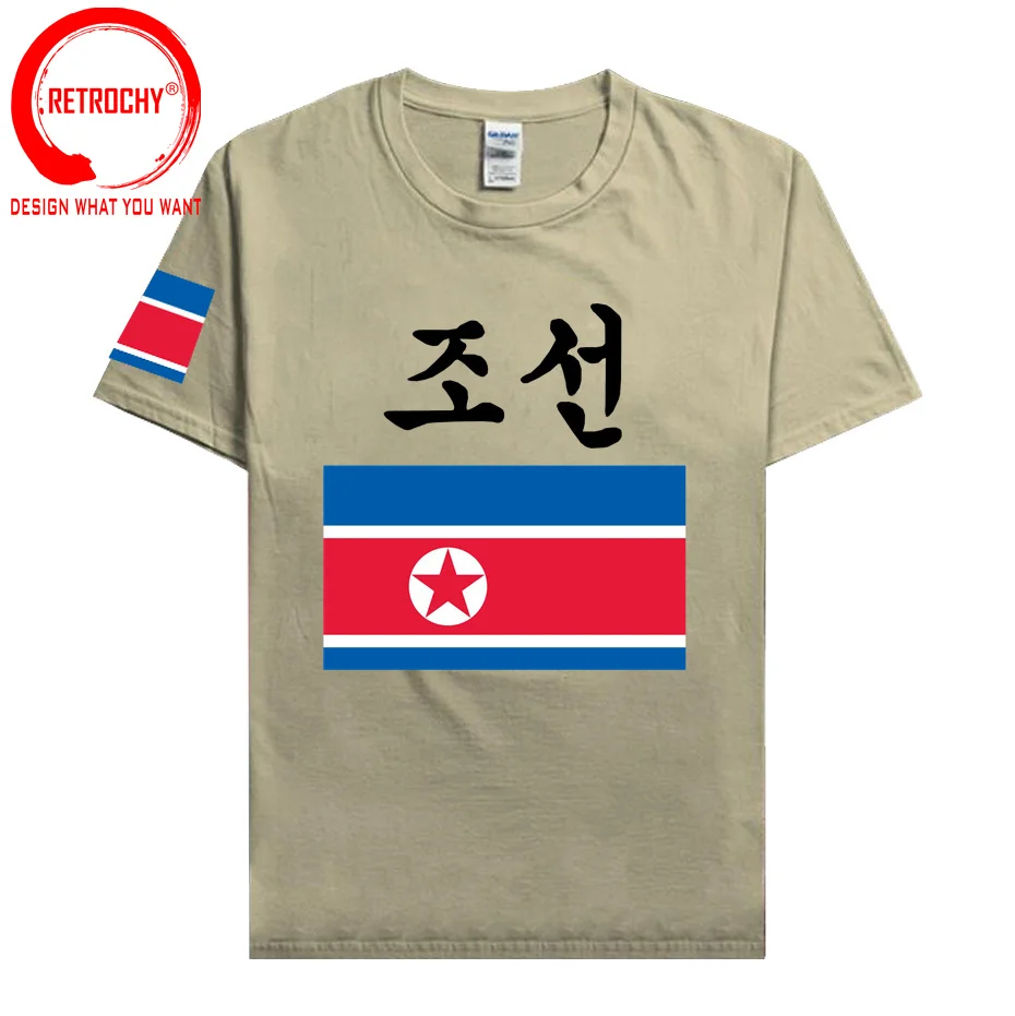 North Korea DPRK Korean Mens T Shirt Jerseys Nation Team tshirt 100% Cotton T-shirt Clothes Tee Country Sporting KP PRK Clothing