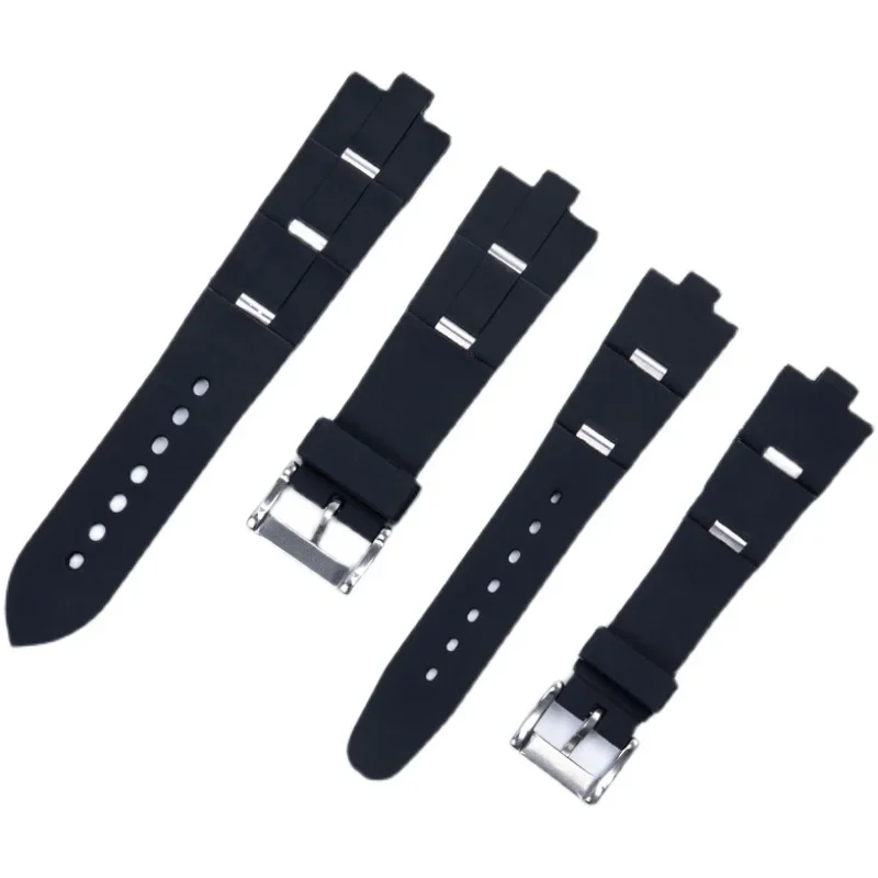 Silicone Watch Strap for Bvlgari Raised Mouth Black Silicone Watch Bracelet Men's Women's Accessories 22 24mm Wristband