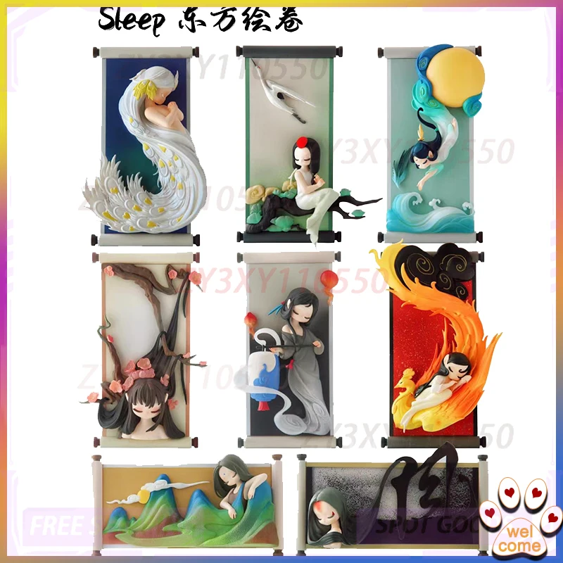 

Authentic Sleep Oriental Scroll Series Blind Box Girl Chinese Style Handmade Doll Decoration Refrigerator Sticker Birthday Gift