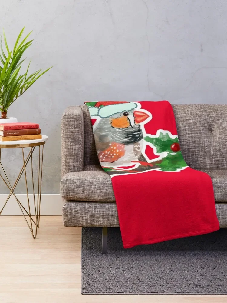 Christmas zebra Finch bird 3 Throw Blanket Decorative Sofas Picnic for babies Retros Blankets