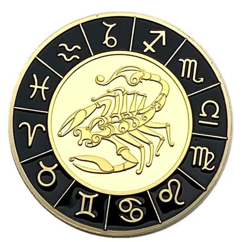 Saint Seiya Myth Cloth EX Zodiac Commemorative Coin Knights of The Zodiac Lucky Gold Coin Birthday Gift Figure Anime Model Scene