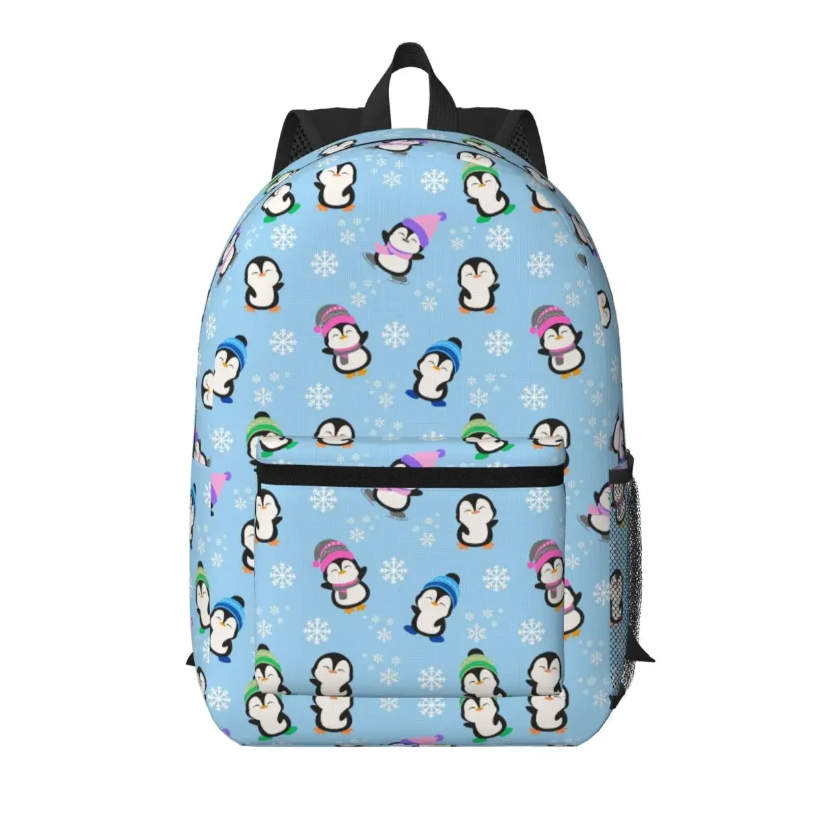 Playful Penguin Dance In Snow Student Backpack School Bag Hiking Travel Daypack for Boys Girls Bookbag Shoulder Bags