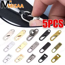 5Pcs Universal Metal Zipper Pull Tap Replacement Instant Repair Zipper Head Puller For Clothing Bags DIY Sewing Zipper Sliders