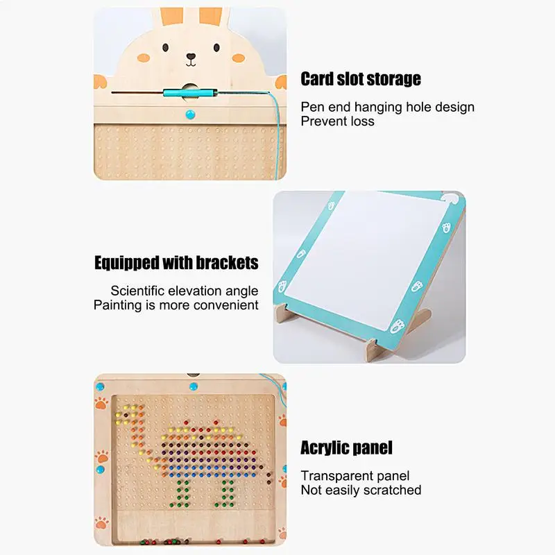 Children Magnetic Drawing Board Toys Large Doodle Board With Magnet Beads And Pen For Boys And Girls