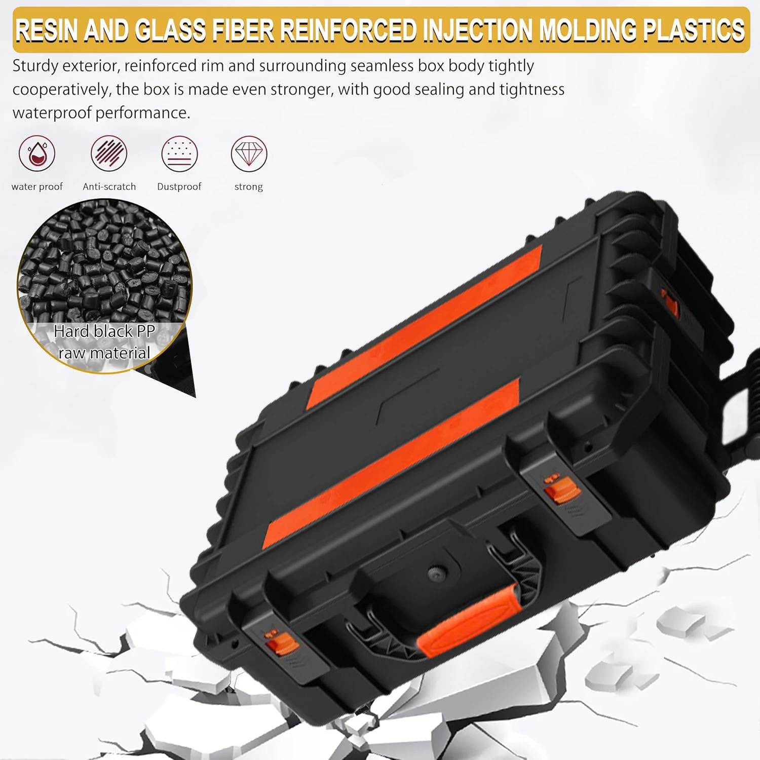 Pre Cut Foam Hard Case Waterproof Shockproof Camera Photography Gun Hard Case Tool Box For Camera Equipment Tools Storage view 3