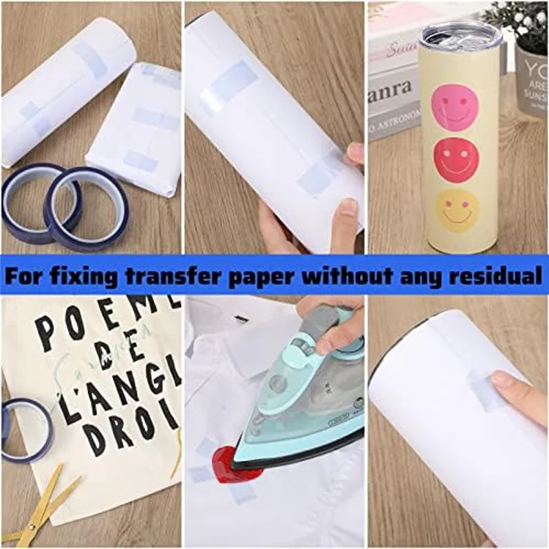 MLGB-12 Rolls 0.8 Inch X 100 Inch Blue Blue Thermal Tape Stability For Sublimation High Temperature Tape Thermal Heat Resistant