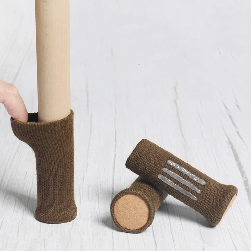 

Комплект из 4 вязаных накладок на ножки стульев, защита для мебели, противоскользящие, бесшумные, утолщенные, для столов, стульев и табуретов