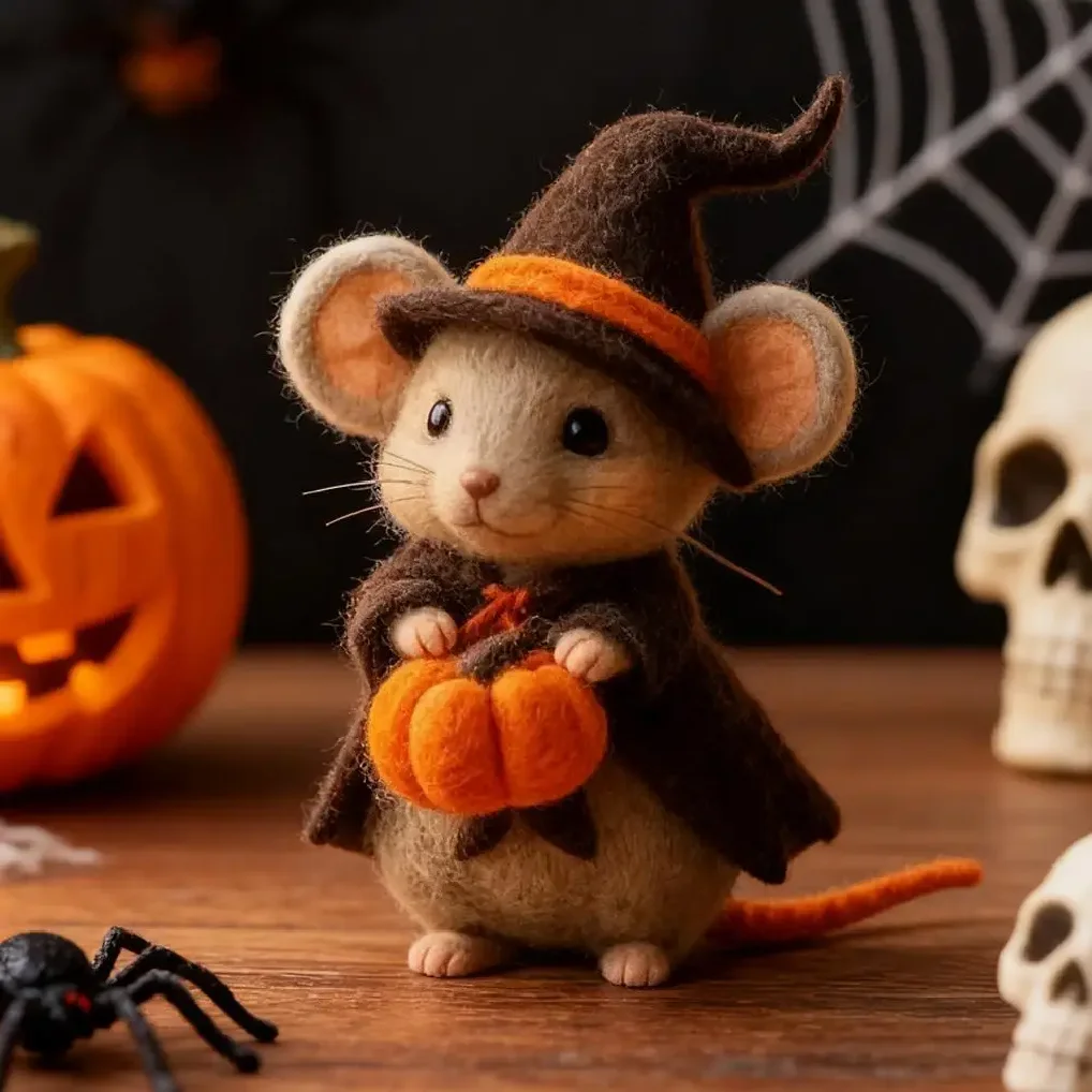 

Halloween DecorationHalloween Mouse, Needle Felted Miniature Needle Felted Needle Animal, Felted Mouse, Party