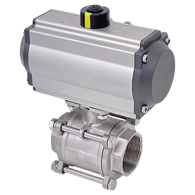 Q611F-16P Three-piece High-temperature Steam Valve DN15 DN25 304/316L Stainless Steel Pneumatic Threaded Ball Valve