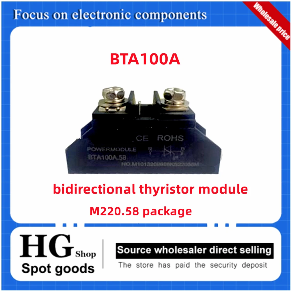 BTA100A bidirectional thyristor module BTA40A 50A 60A 80A Withstand voltage 1000V small high-power spot welding machine M220.58