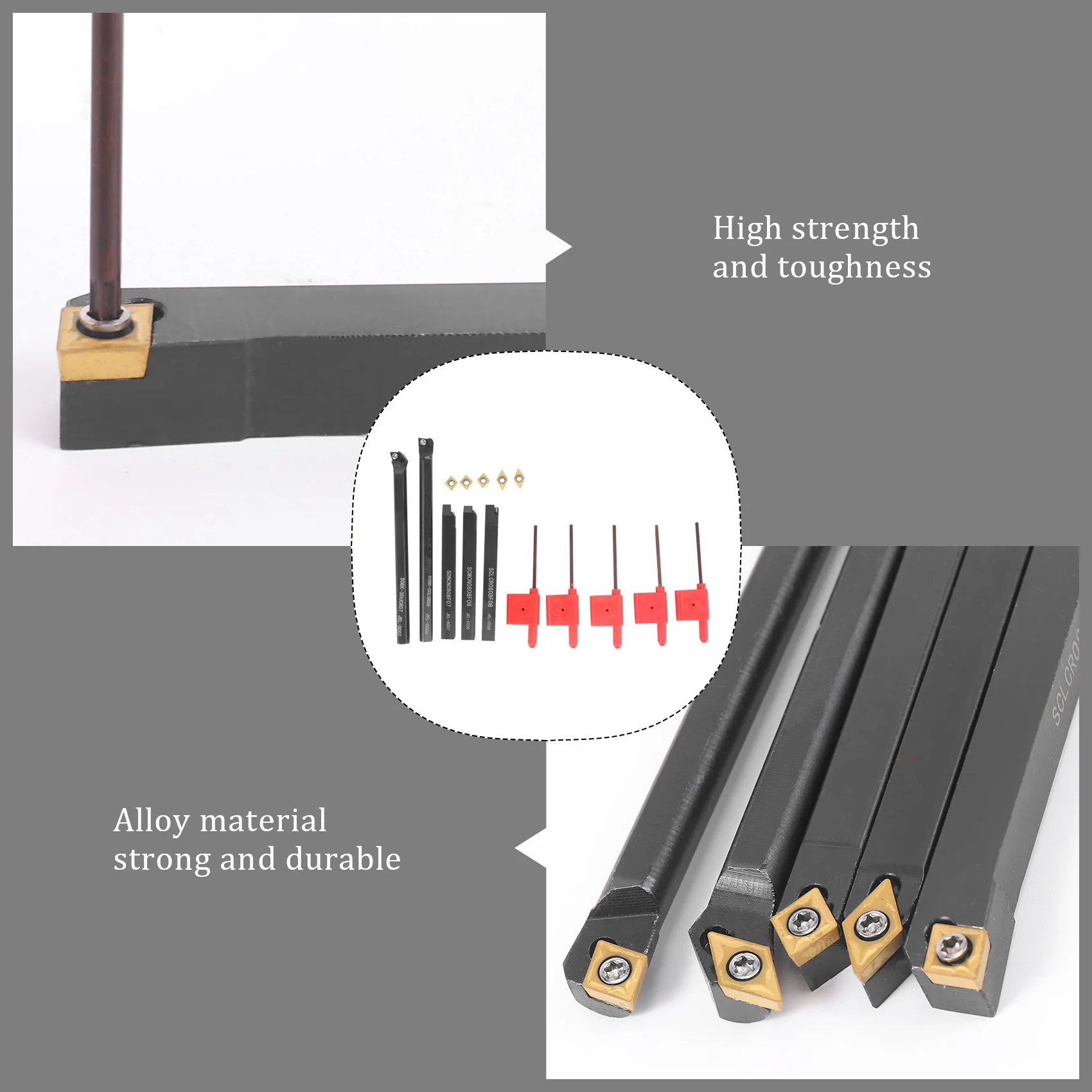 ~Latest Model 8Mm Shank Indexable Lathe Turning Tool Holder With CCMT060204 DCMT070204 Carbide Inserts For CNC Machine