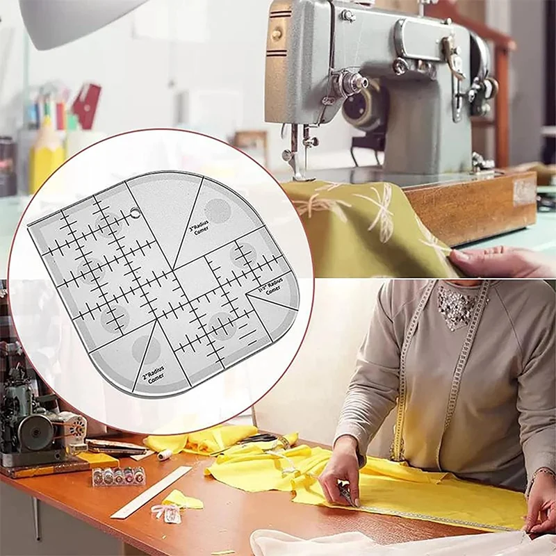 Règle de couette de coupe d'angle incurvée, règle de Patchwork de couture, modèle de couture, outil de Patchwork, fournitures de couture de bricolage-A51M