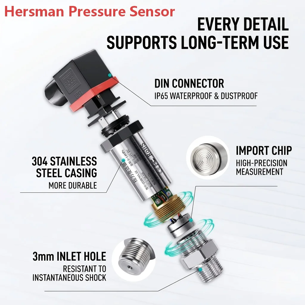 G1/4 Pressure Sensor Transmitter 0-30bar 50bar 200bar Pressure Sensor 4-20mA 0-3.3V 0-10V Pressure Transducer for Oil Gas