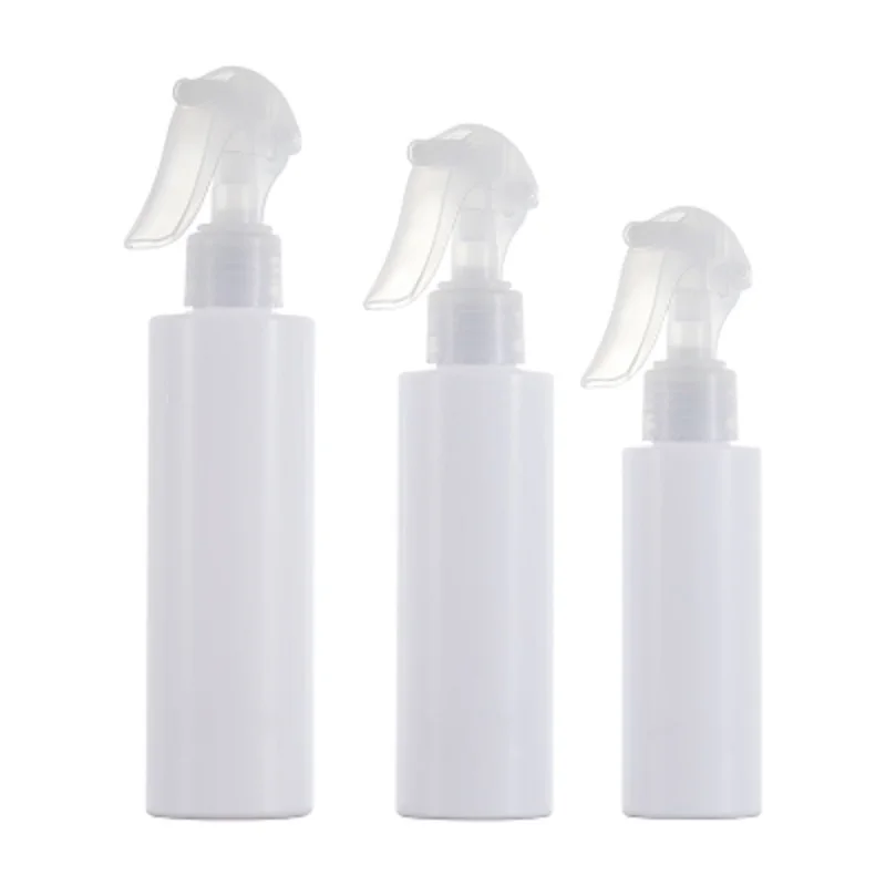 

20Pcs White Plastic Bottle Empty Flat Shoulder Container 100ml 150ml 200ml Clear Trigger Spray Pump Cosmetic Packaging Bottles