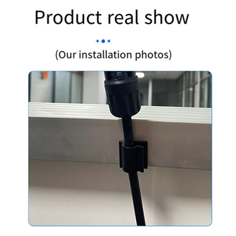 VEHO-100PCS مشابك أسلاك لوحة الطاقة الشمسية الكهروضوئية مشبك كابلات PV لقوس الإطار الشمسي مع نطاق 1.0 مم - 3.2 مم أسود