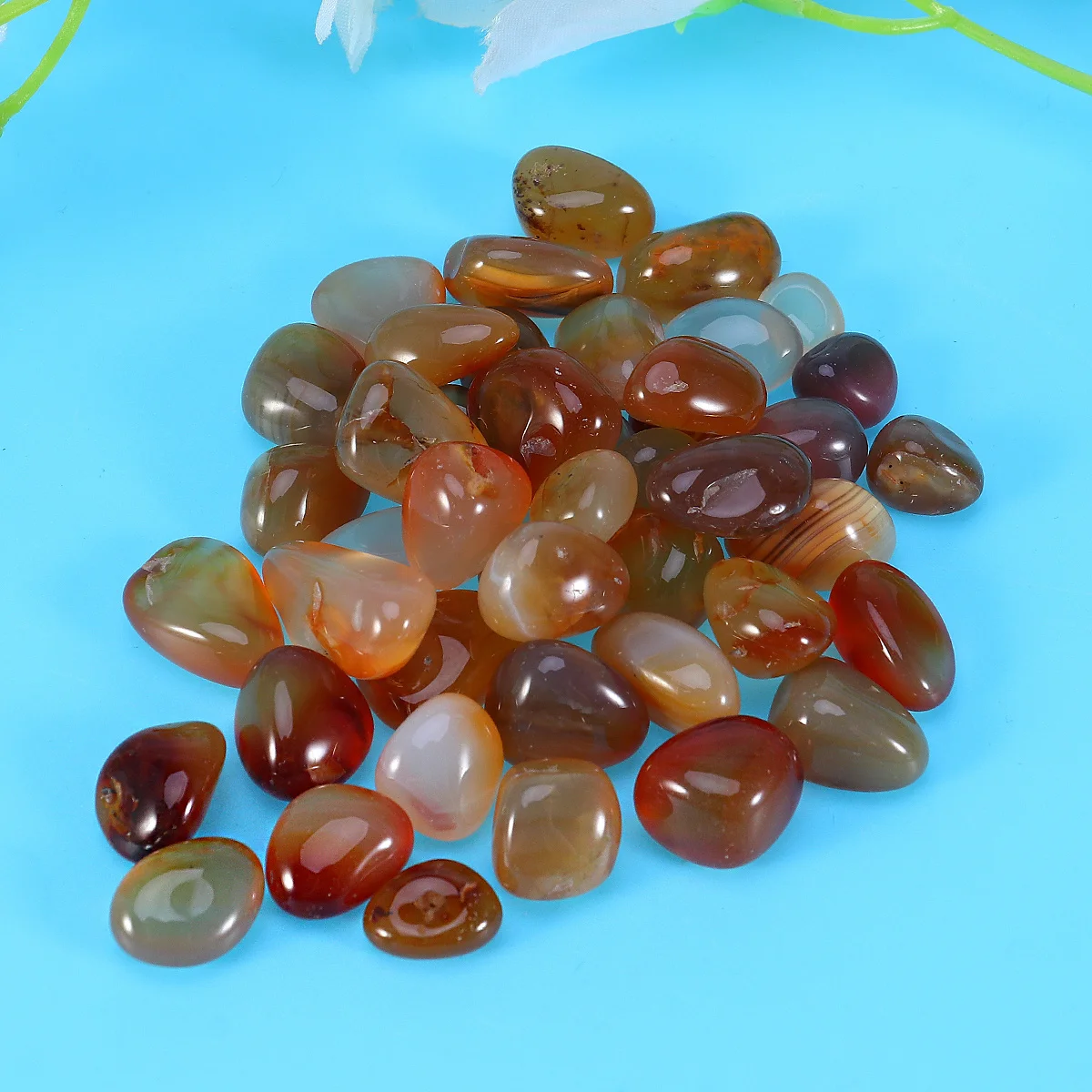 العقيق الطبيعي حجر الحصى الحصى 500 جرام مصقول الحصى الطبيعية حوض للأسماك المناظر الطبيعية الديكور 0.5-1 سنتيمتر