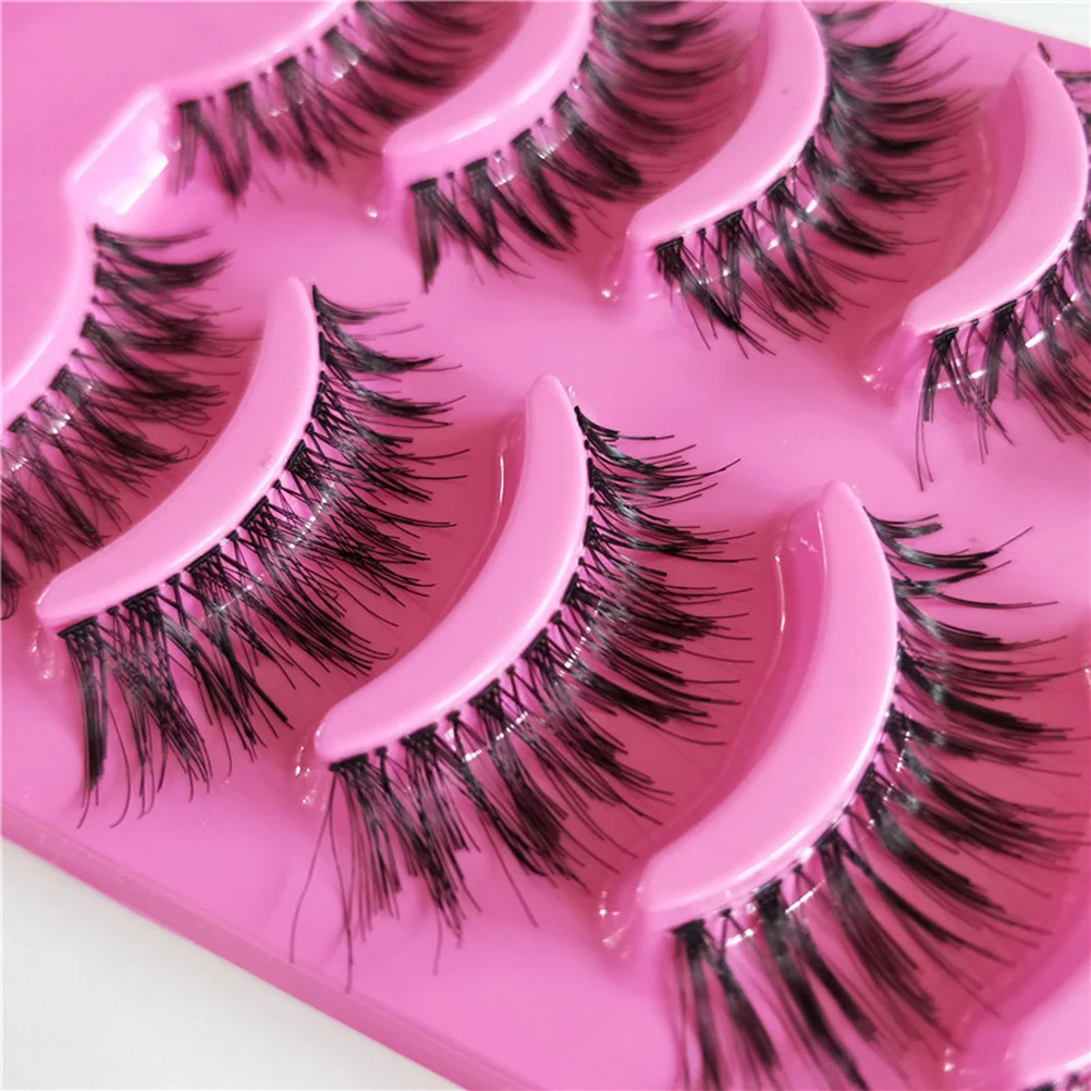5 paires de faux cils naturels longs et épais, conception croisée, Extension de cils denses pour femmes et filles, amélioration du maquillage des yeux