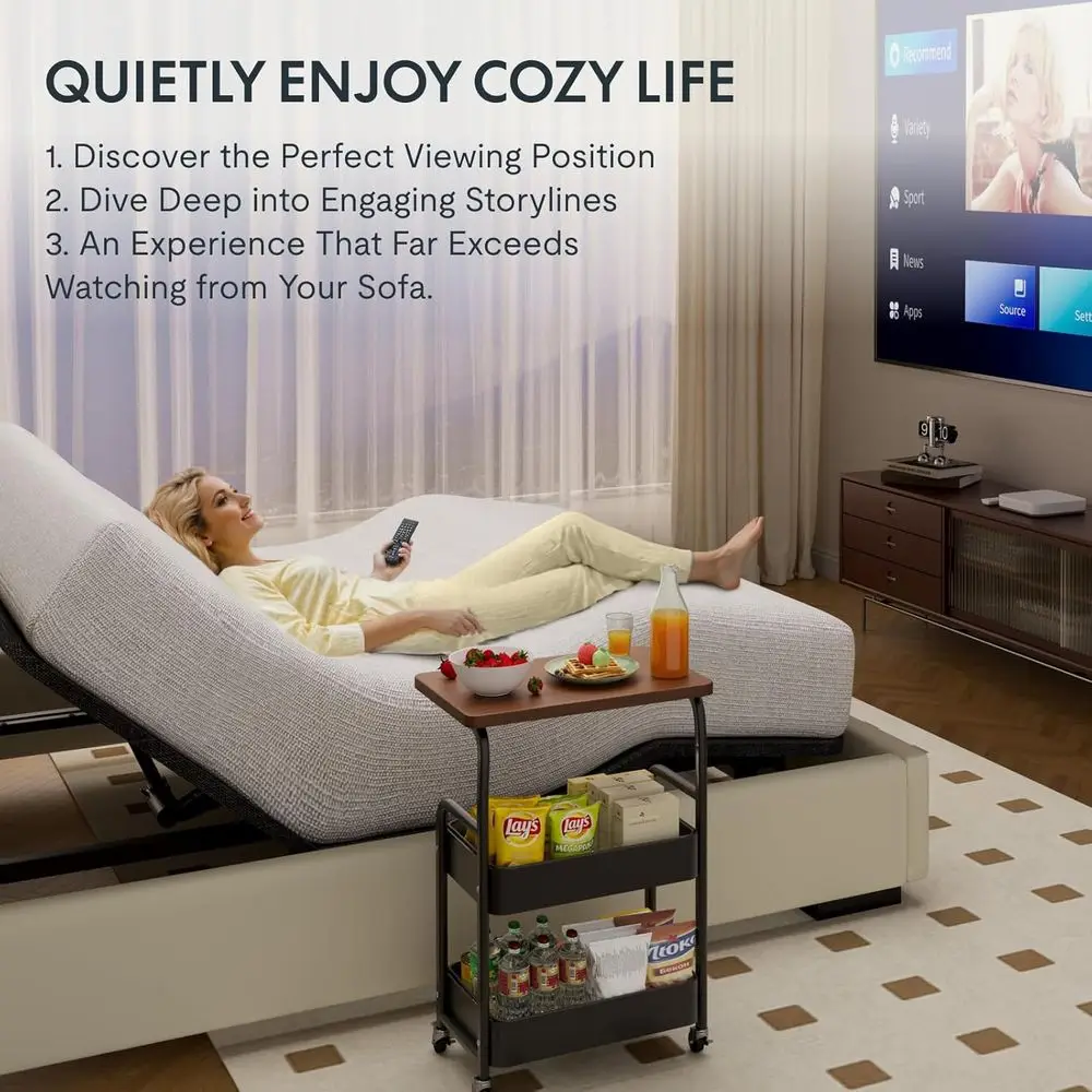 Sommier réglable Queen Size Flexispot avec massage, gravité zéro, positions mémoire, assemblage facile, moteur silencieux, Le réglable