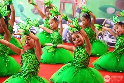 Disfraz de baile de viento chino, vestido de baile de árbol pequeño, disfraz de actuación de hoja para niños, ropa de actuación de escenario, ropa de actuación coleccionable