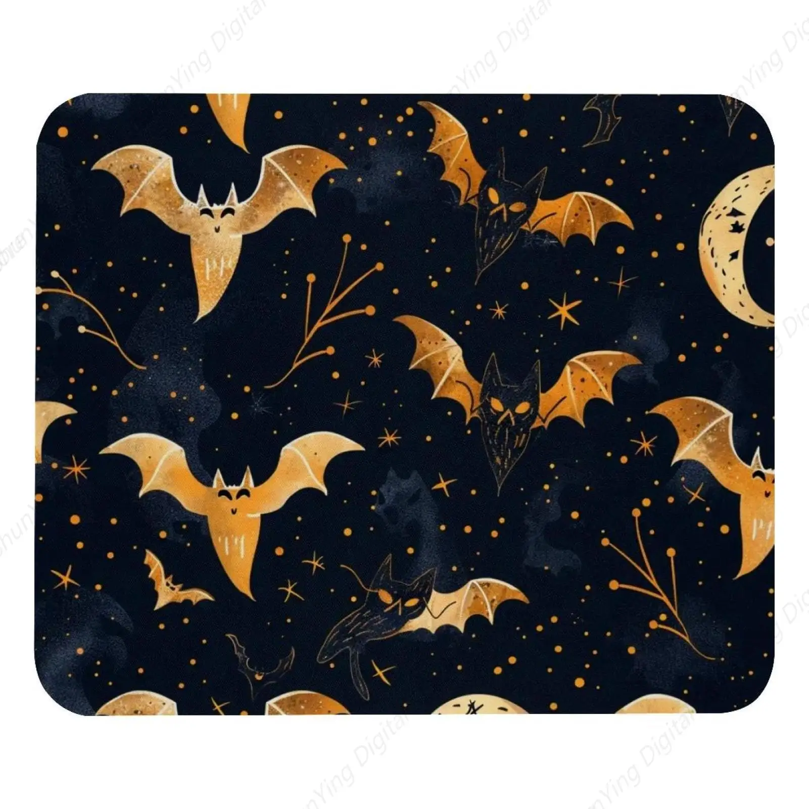 

Cute Golden Bat Mouse Pad In The Night Sky Suitable For Office Computers Easy To Slide Mouse Pad 25*30cm