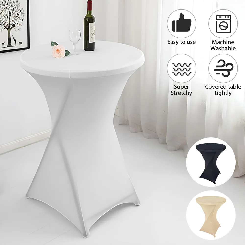 Nappe de Table extensible, couverture de Table de Cocktail, en Spandex, pour Bar, hôtel, fête, mariage, décoration multicolore