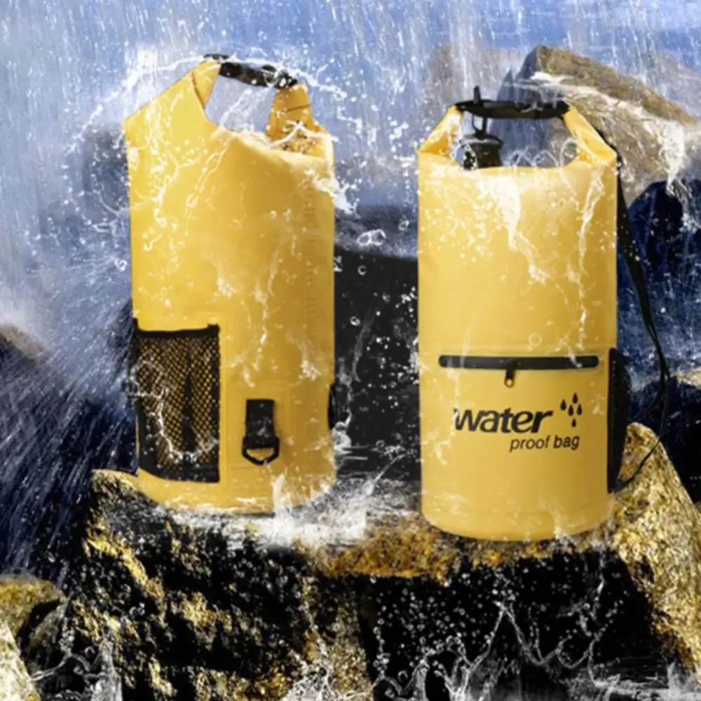 

Карман на молнии Водонепроницаемый сухой мешок Сетчатый карман Рюкзак для хранения из утолщенного материала Водонепроницаемый дизайн с застежкой сверху