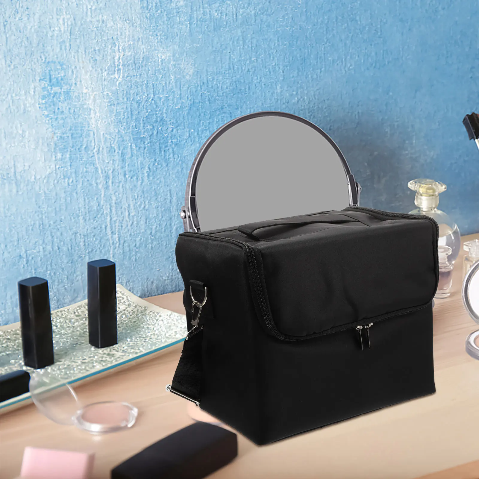 

Storage Multi Layers Waterproof Oxford Cloth Travel Makeup ganizer Tool Waterproof Bag Pouch Large Space