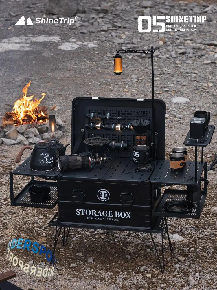 ShineTrip Outdoor Seria 05. Aluminiowa obudowa kempingowa IGT Lekkie modułowe akcesoria Combo Zestaw aluminiowych etui na kawę