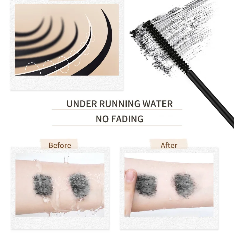 Long-Lasting Waterproof Sweat Mascara Nourishing Not Smudge Curling Shaping Easy to Color Base Cream