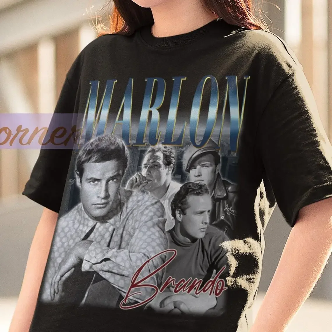 MARLON BRANDO Shirt  Marlon Brando Homage T-Shirt   American Actor Vintage Retro 90s Merch   Tribute F