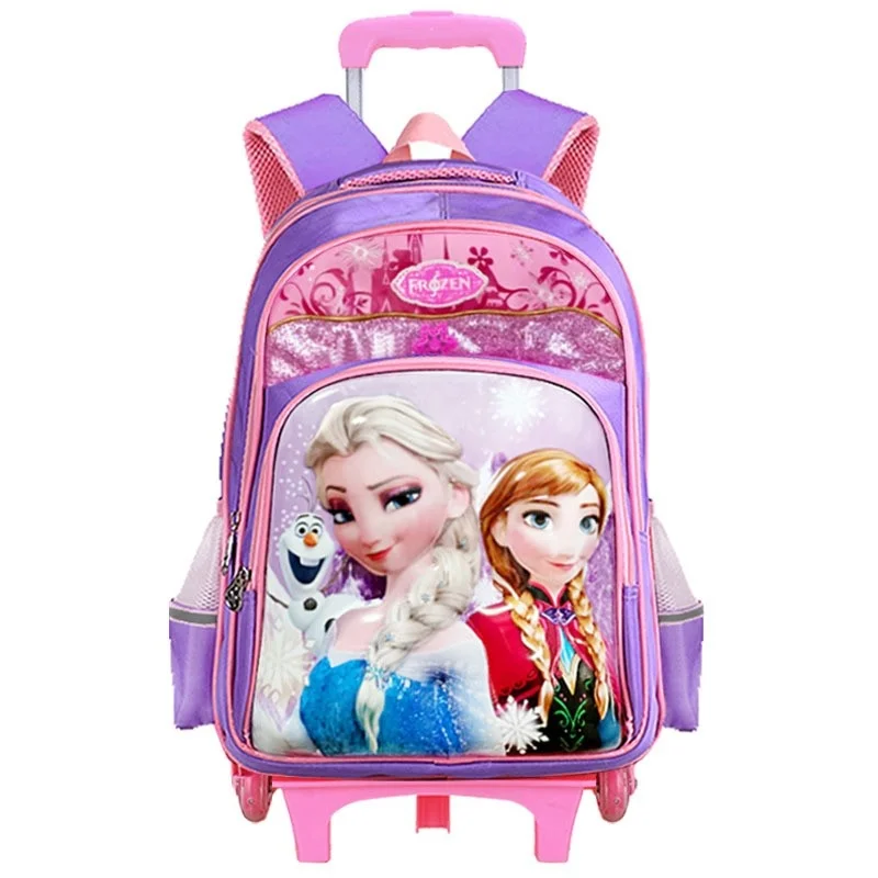 Disney Frozen Elsa z kółkami odpinany plecak szkolny chłopcy dziewczęcy uczniowie duża pojemność wodoodporny plecak prezent