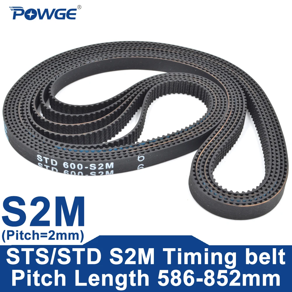 POWGE STD S2M Timing belt Lp=586-852mm 590 594 600 604 606 610 614 616 630 634 636 638 640 642 648 650 656 660 666 672 678 688