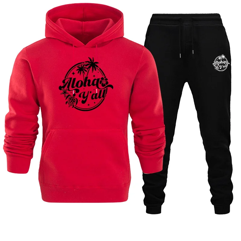 

Men's Velvet Thickened Sports Set New York Letter Printed Spring and Autumn Hoodie Set Long Sleeve Casual Comfortable Pocket Hoo