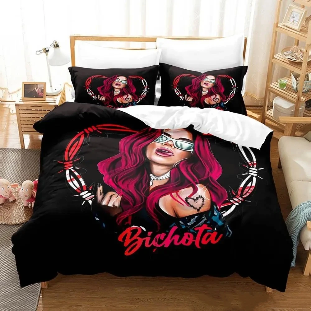 

2023 Sexy Karol g Bedding Set Cartoon Anime three-piece set Adult Kid Bedroom Duvetcover Sets 3D Kawaii Girls Karol G bedding