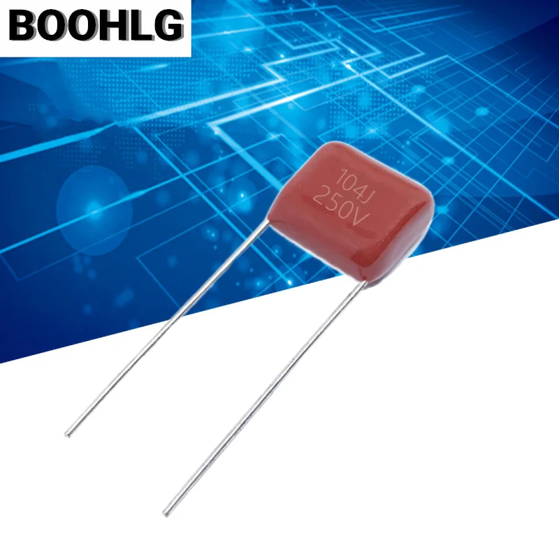 100 шт. 250V104J 0,1 мкФ 100NF 104 250 В шаг 10 мм CBB полипропиленовый пленочный конденсатор