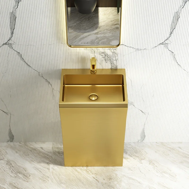 Golden column type washbasin Integrated floor type washbasin