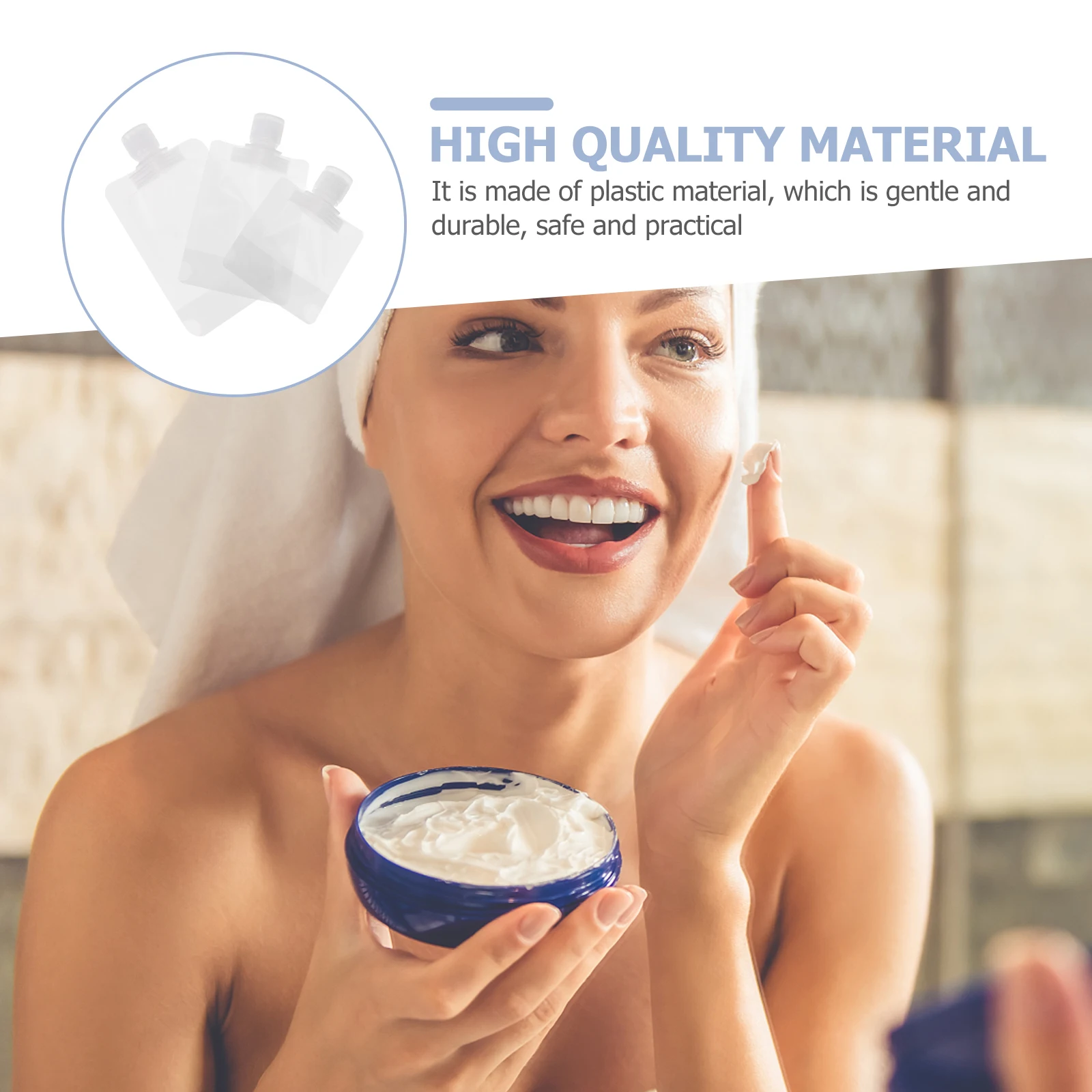 

24pcs Lotion Storage Pouch Travel Subpackage Bag Leakproof Portable White Airtight Plastic Bags For Skincare